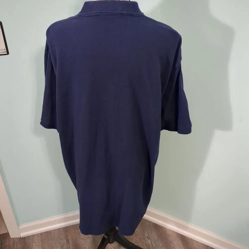 Polo Ralph Lauren Mens Pony Logo Pullover Polo Shirt XXL 2xl Blue Short Sleeve